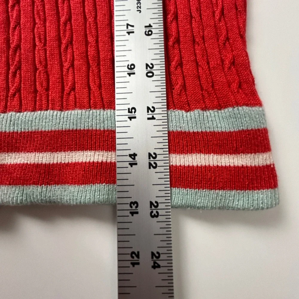Silk Cashmere Sweater Womens Large Red Lightweight Cable‎ Knit Clique NY